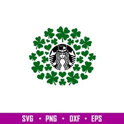 Shamrock Wrap, Shamrock Starbucks Wrap Svg, St. Patricks Day Svg, Lucky Svg, Irish Svg, Clover Svg, png,dxf,eps file