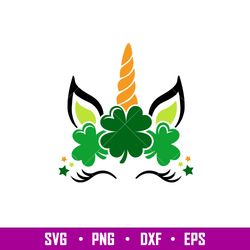 St Patricks Unicorn, St Patricks Day Unicorn SVG, Unicorn SVG, Digital Download, Cut File, Sublimation,png,dxf,eps file
