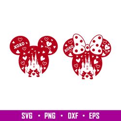 Valentine Ears, Valentine Mickey _ Minnie Svg, Valentines Day Svg, Disney Svg, Love Svg, png,dxf,eps file