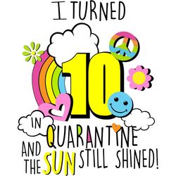 I Turned 10 In Quarantine And The Sun Still Shined, Birthday Svg, Quarantine Birthday Svg,Custom Age Svg,Any Age Svg,I T
