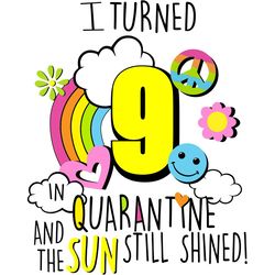 I Turned 9 In Quarantine And The Sun Still Shined, Birthday Svg, Quarantine Birthday Svg,Custom Age Svg,Any Age Svg,I Tu