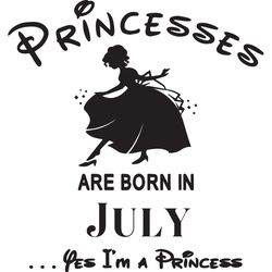 Princesses Are Born In July Yes Im A Princess, Birthday Svg, Birthday Girl, Birthday Princess, July Birthday Svg, Prince