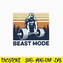 Beast More Svg, King Kong Weightlifting Svg, Png Dxf Eps File