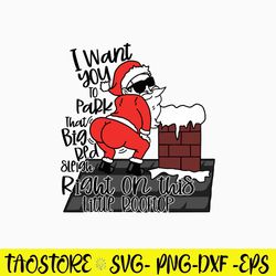 I Want You To Park That Big Red Sleigh Right On This Little Rooftop Svg, Santa Funny Chritmas Svg, Png Dxf Eps File