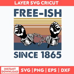 Juneteenth Free Ish Since 1865 Svg, Png Dxf Eps File