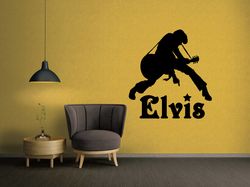 Elvis Presley, Popular American Singer And Actor, The King Of Rock And Roll, Music, Wall Sticker Vinyl Decal Mural Art