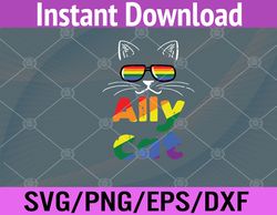 Ally Cat Pride Month Straight Ally Gay LGBTQ LGBT Svg, Eps, Png, Dxf, Digital Download