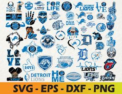 Detroit Lions logo, bundle logo, svg, png, eps, dxf