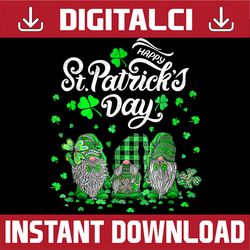 Happy St Patrick's Day Three Gnomes Shamrock Essential PNG Sublimation Designs