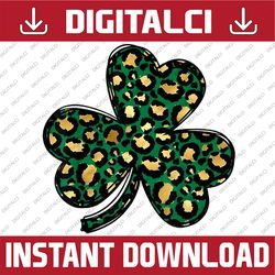 Shamrock Leopard Plaid Cute Lucky Cheetah St Patrick's Day PNG Sublimation Designs