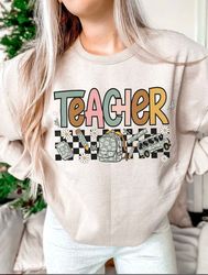 Teacher PNG-Back to School Sublimation Digital Design Download-groovy teacher png, educator png, retro sublimation, hipp