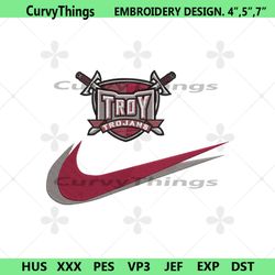 Troy Trojans Double Swoosh Nike Logo Embroidery Design File
