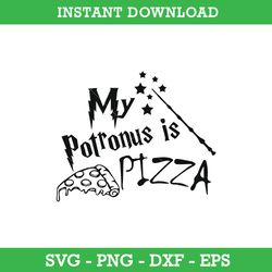 My Patronus Is Pizza SVG, Harry Potter SVG ,Pizza SVG, PNG DXF EPS, Instant Download