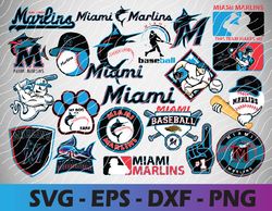 Miami Marlins bundle logo, svg, png, eps, dxf 2