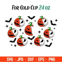 Jack Skellington Pumpkin Starbucks Full Wrap Svg, Halloween Svg, Spooky Season Svg, Trick or Treat Svg, Cricut
