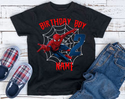SpiderMan Birthday Family custom shirts. Spiderman Birthday T-shirts. Spiderman Birthday T-shirts