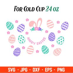 Happy Easter Bunny Full Wrap Svg, Starbucks Svg, Coffee Ring Svg, Cold Cup Svg, Cricut, Silhouette Vector Cut File