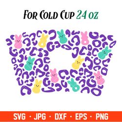 Leopard Easter Full Wrap Svg, Starbucks Svg, Coffee Ring Svg, Cold Cup Svg, Cricut, Silhouette Vector Cut File