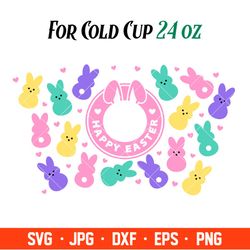 Happy Easter Full Wrap Svg, Starbucks Svg, Coffee Ring Svg, Cold Cup Svg, Cricut, Silhouette Vector Cut File