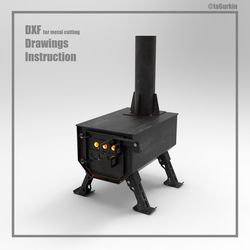 Welding Project Plans Drawings Stove 2 (DXF, PDF)