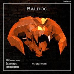 Welding Project Plans Drawings Balrog Head (DXF, PDF)