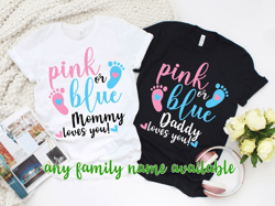 Pink or Blue I love you Gender Reveal T-shirt, Gender reveal Keeper of the Gender Top. Gender Reveal T-shirts.