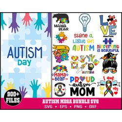 900 Autism SVG Bundle, Autism Svg, Autism Awareness Svg, Autism Love Svg, Autism Mom Svg, Proud Autism Pack, Cut Files,