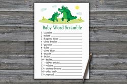 Alligator Baby word scramble game card,Alligator Baby shower game printable,Fun Baby Shower Activity,Instant Download345
