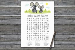 Mouse Baby shower word search game card,Mouse Baby shower games printable,Fun Baby Shower Activity,Instant Download-344