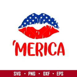 America Lips, American Flag Lips Svg, US Flag Lips Svg Files, 4th of July Svg, Png, Eps, Dxf File