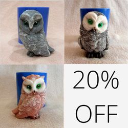 Owl silicone molds set (3 pieces)