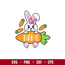 Bunny Girl Name Holder, Bunny Girl Name Holder Svg, Happy Easter Svg, Easter egg Svg, Spring Svg, png,eps, dxf file