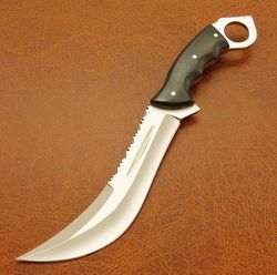 Predator Movie Bowie Knife Full Tang Hunting Knife with Leather Sheath