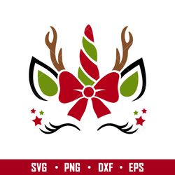 Christmas Unicorn 2, Christmas Unicorn Svg, Reindeer Svg, Christmas Svg, Holy Unicorn Svg, png, dxf, eps file
