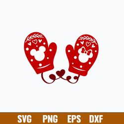 Mittens with Mouse Heads Svg, Mickey And Minie Svg, Disney Svg, Png Dxf Eps File