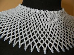Ruth Bader Ginsburg beaded collar necklace Ginsburg beaded jewelry White beaded collar Statement pearl necklace
