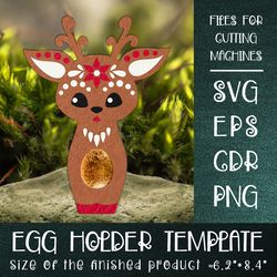 Deer Egg Holder template SVG