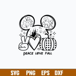 Peace Love Fall Svg, Disney Svg, Png Dxf Eps File