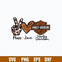 Peace Love Harley Davidson Svg, Harley Davidson Svg, Png Dxf Eps File