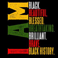 I AM Black History Affirmation Svg, Black History Month Svg, BHM 2022