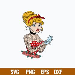 Princess Cinderella Tattoo Svg, Cinderella Svg, Disney Svg, Png Dxf Eps File