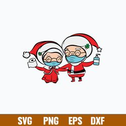 Quarantine Mr. And Mrs Claus Svg, Christmas Svg, Png Dxf Eps File
