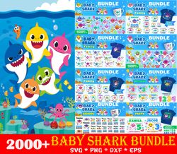 2000 designs baby shark png, baby shark clipart, baby shark svg, baby shark bundle svg file cut digital download