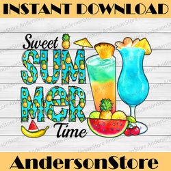 Sweet Summer Time Pineapple Sublimation Design Downloads, Summer Sublimation Design, Watermelon Sublimation, Summer PNG