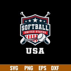 Softball Usa Support The Team Svg, Softball Svg, Png Dxf Eps File