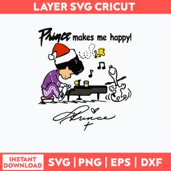 Prince Makes Me Happy Snoopy Svg, Snoopy Christmas Svg, Png Dxf Eps File