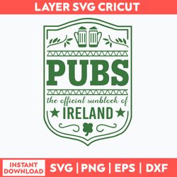 Pubs The Official Sunblock Of Ireland Svg, Png Dxf Eps File