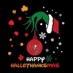Happy Halloween Thanksgiving Christmas Grinch Tampa Bay Buccaneers NFL Svg, Football Svg, Cricut File, Svg