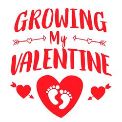 Growing My Valentine Baby Footprint SVG PNG