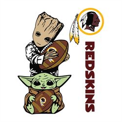 Groot And Baby Yoda Fan Washington Redskins,NFL Svg, Football Svg, Cricut File, Svg